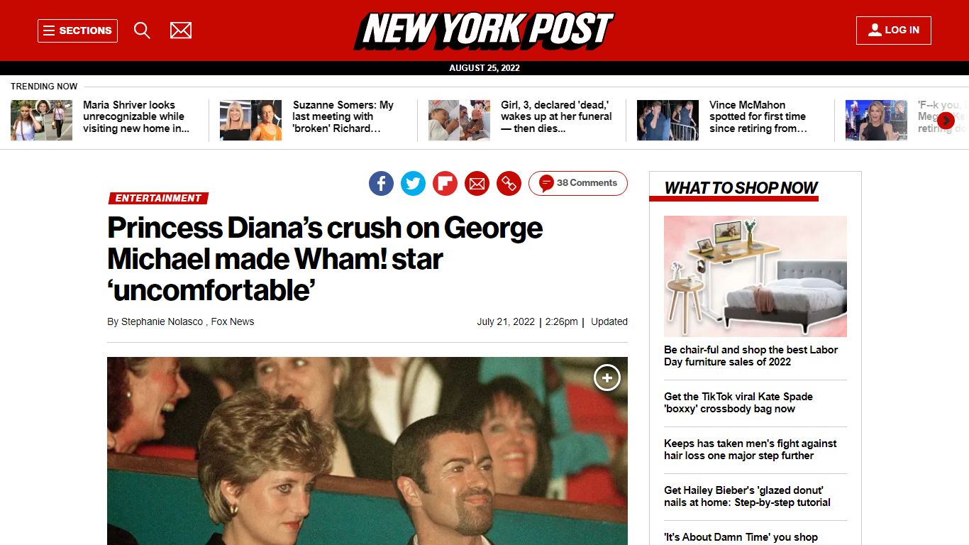 Princess Diana’s crush on George Michael made Wham! star ‘uncomfortable’